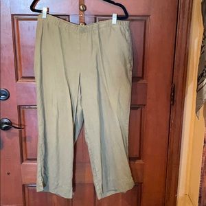 Capri olive green linen pants